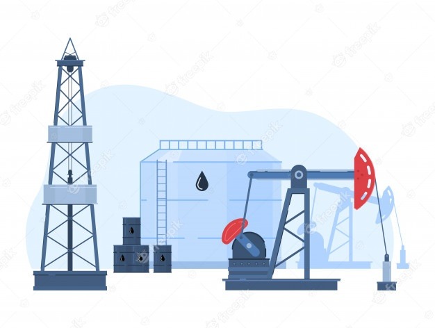 Oil Gas Industry Illustration Cartoon Urban 